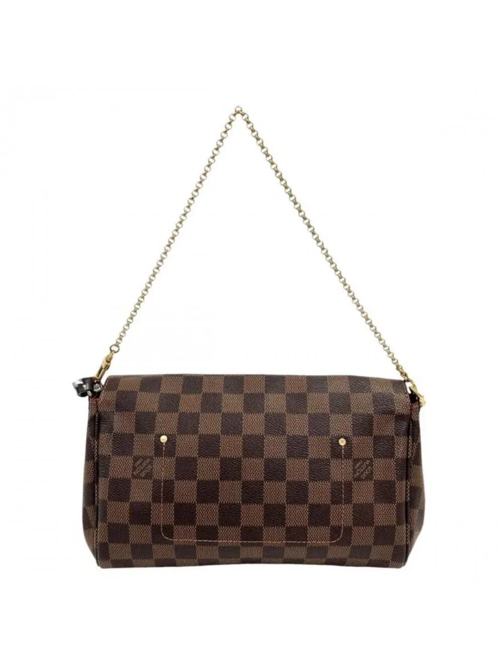 Louis Vuitton Shoulder Bag Damier Ebene Favorite MM Plaid Brown